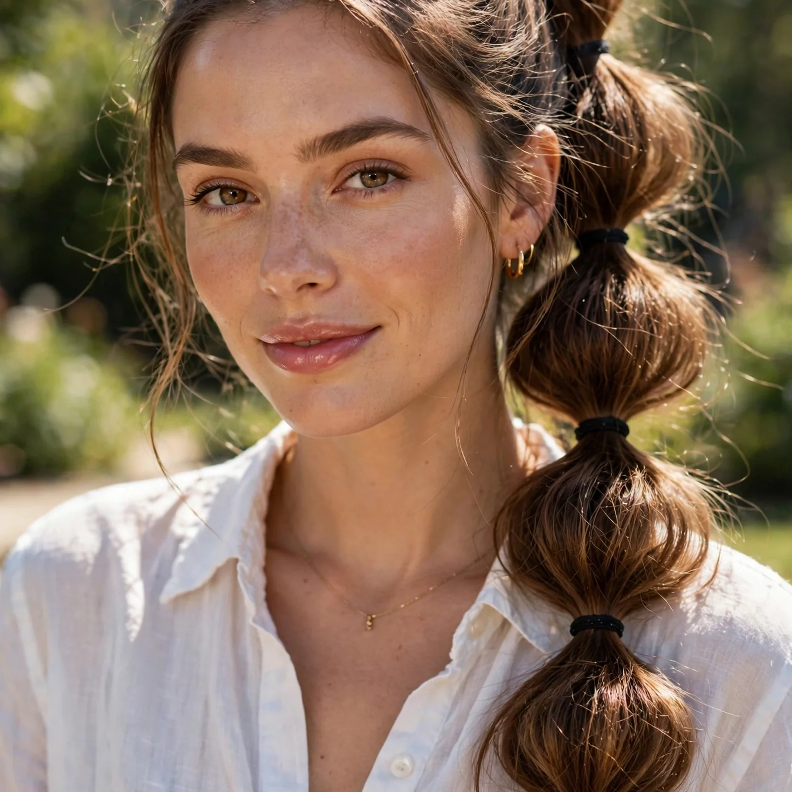 20 Wash and Go Hairstyles for Women In Summer (Easy Styles That Need Zero Effort): Bubble Ponytail
