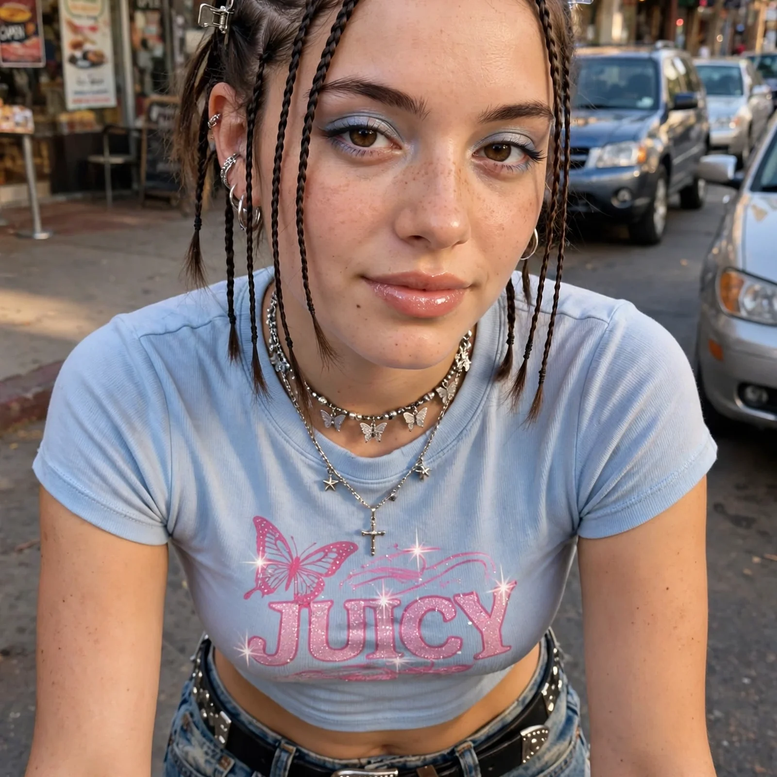 20 Y2K Hairstyles for Women That Are Totally Trending Again in 2026: Pinned-Back Mini Braids