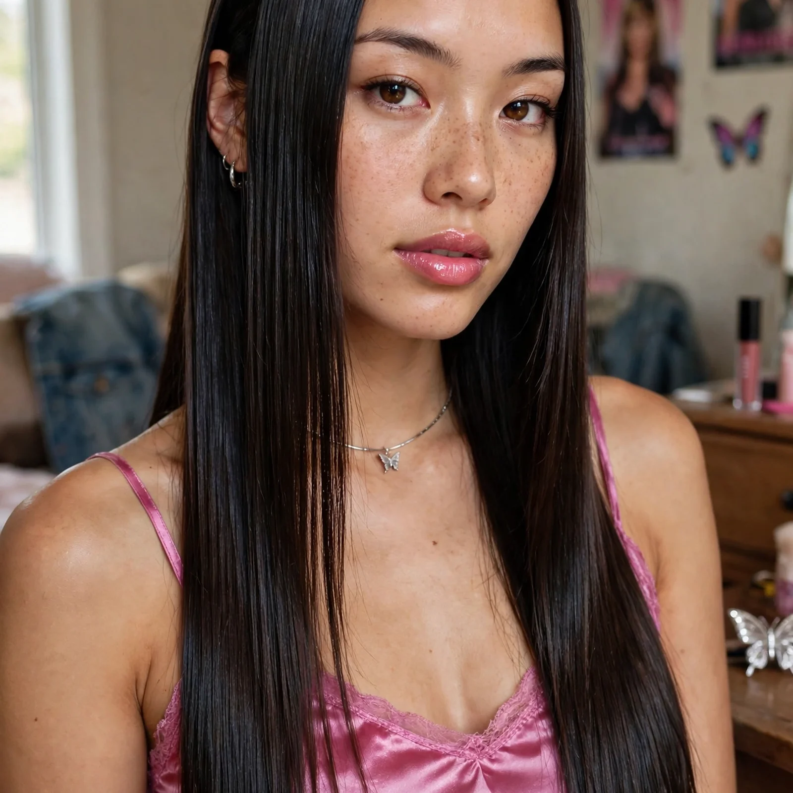20 Y2K Hairstyles for Women That Are Totally Trending Again in 2026: Glossy Straight Hair