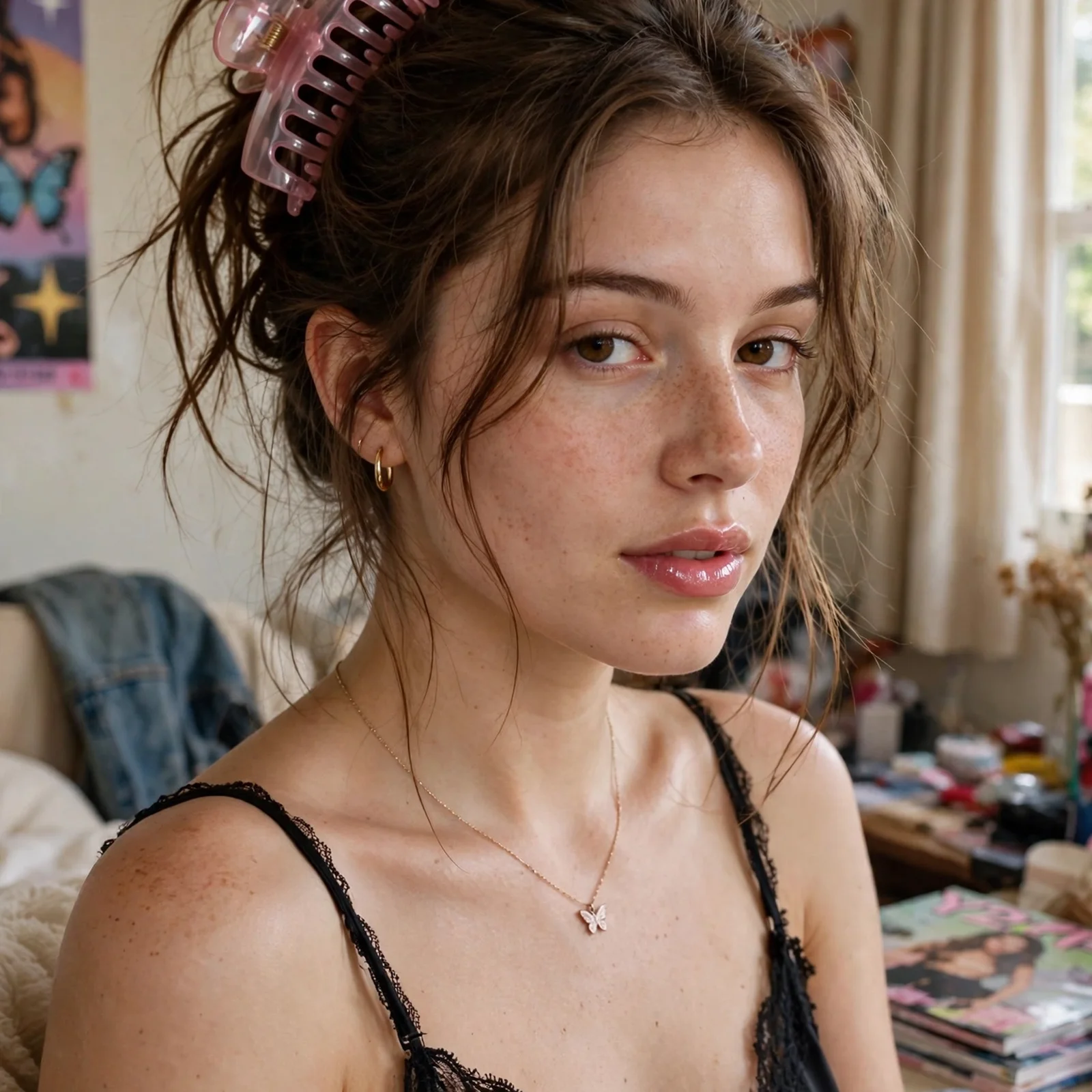 20 Y2K Hairstyles for Women That Are Totally Trending Again in 2026: Messy Claw Clip Updo