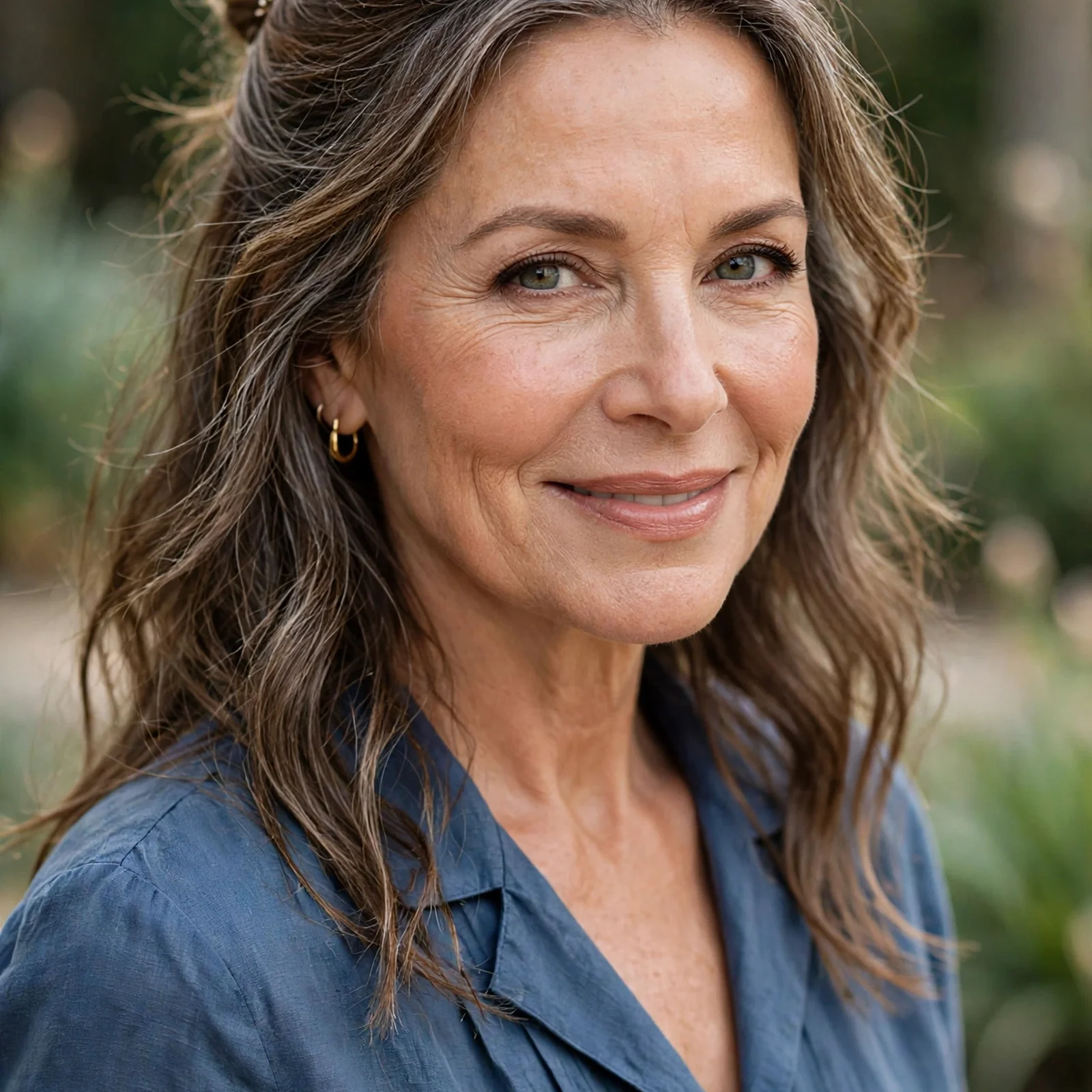 15 Youthful Hairstyles for Women Over 50 That Instantly Take Years Off: Half-Up Half-Down Style