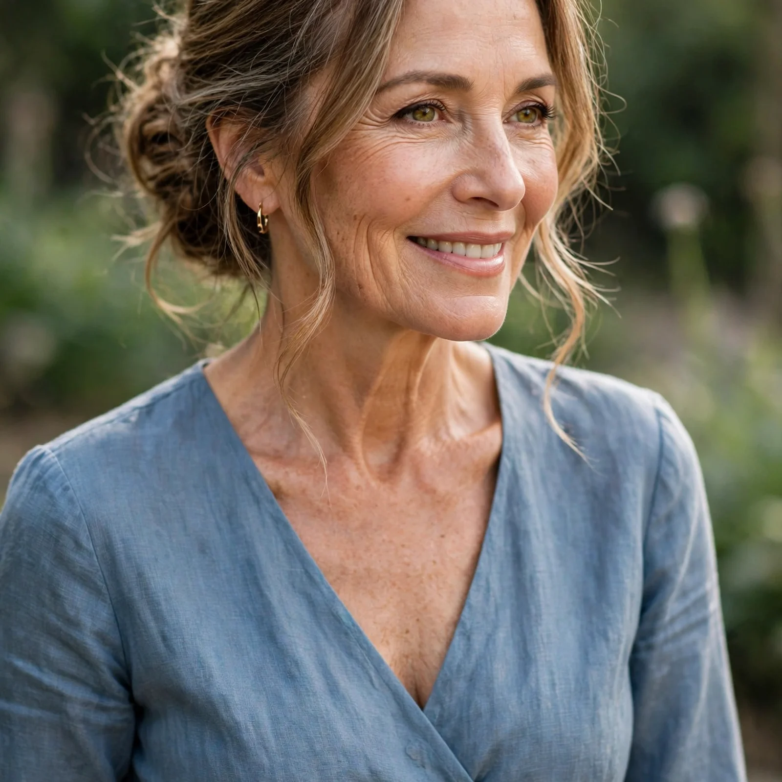 15 Youthful Hairstyles for Women Over 50 That Instantly Take Years Off: Loose Low Bun